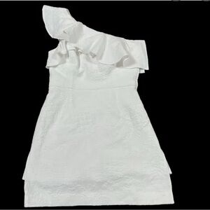 Lilly Pulitzer Romper Dress Zoya Mini in Resort White Pucker Pineapple Jacquard